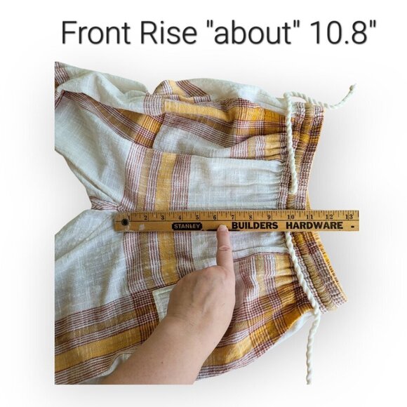 L*Space Cream Plaid Stretch-Waist Pants XS - Picture 8 of 11